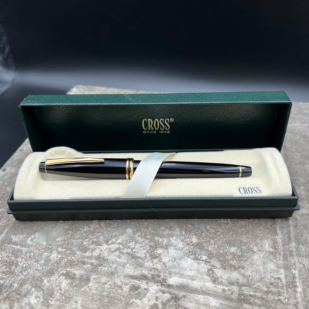 Cross Radiance Selectip Rolling Ball Pen Black Gold Trim with Box 0.7mm Refill